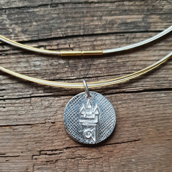 Straubing Talisman Silber mit Edelstahlcollier bicolor